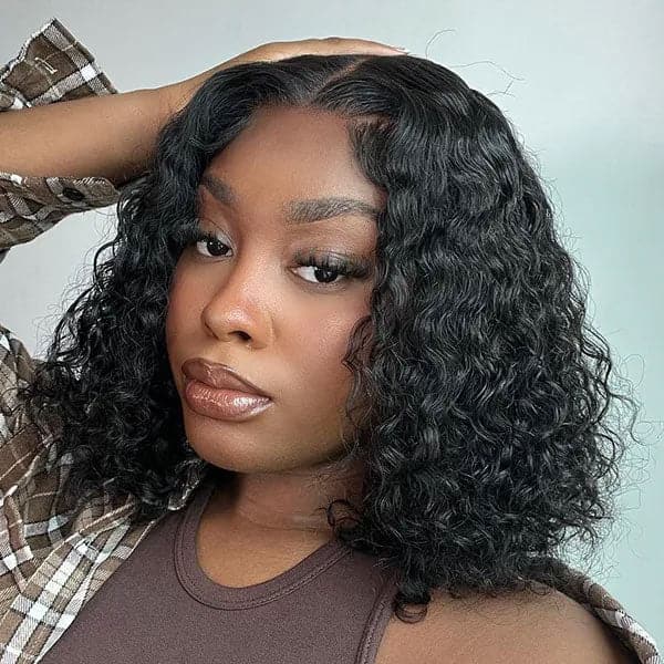 Water Wave 5x5 Double Drawn Transparent Lace Closure Bob Wig